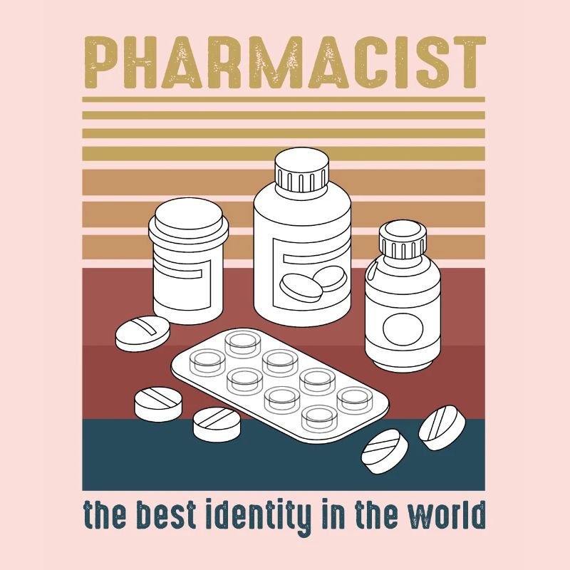 future vintage retro pharmacist pharmacy tech
