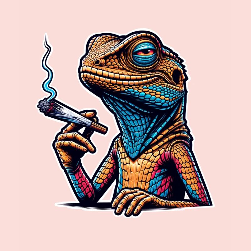 High Lizard Lizard Smoking Pot Cannabis