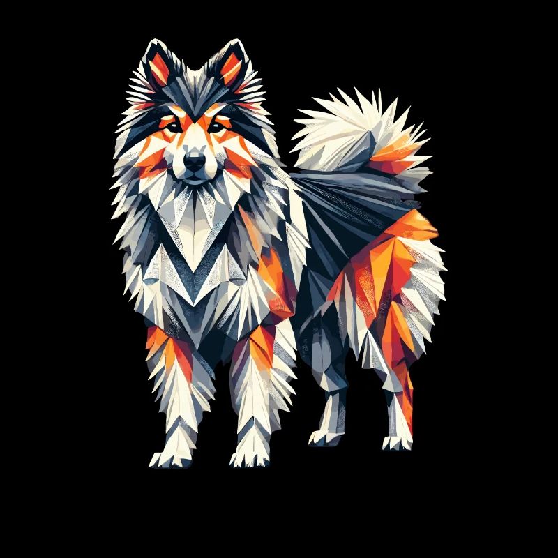 Geometrische Kunst Isländischer Schäferhund
