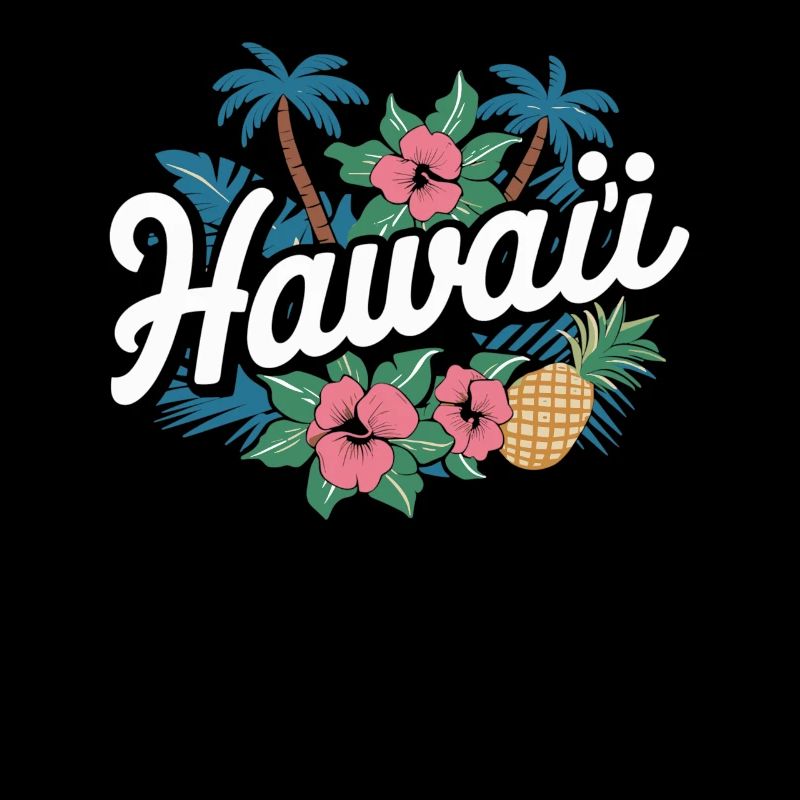Souvenir Hawaï Fleurs tropicales et ananas