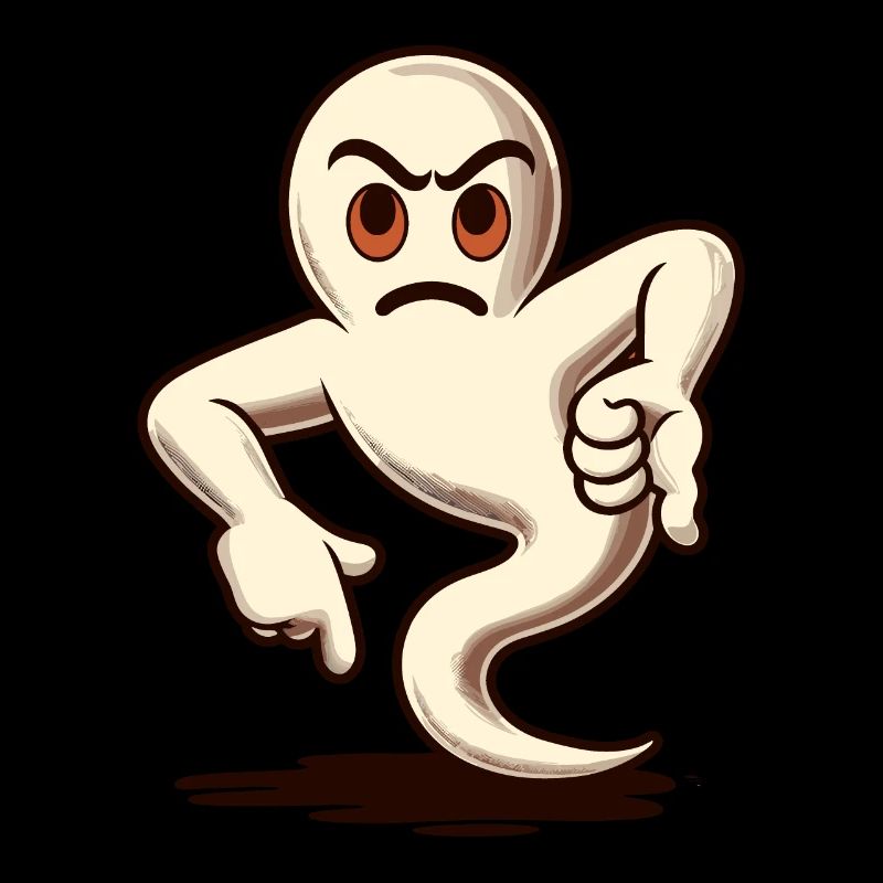 Cool Ghost Gives Thumbs Down Funny Halloween