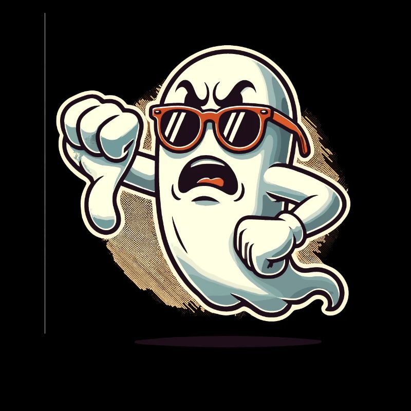 Cool Ghost gives thumbs down Halloween ghost