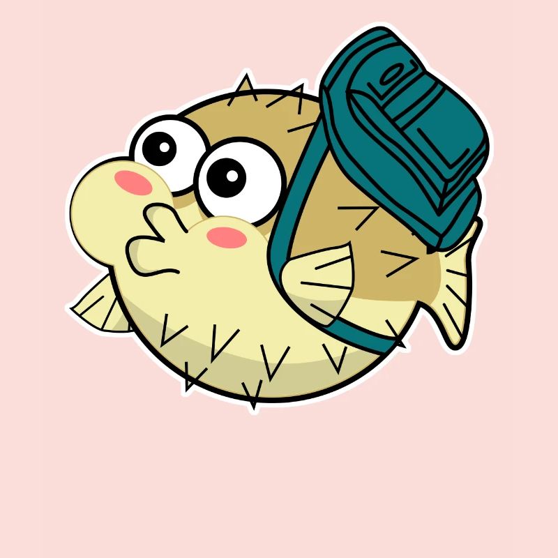 Puffer Fish with Backpack