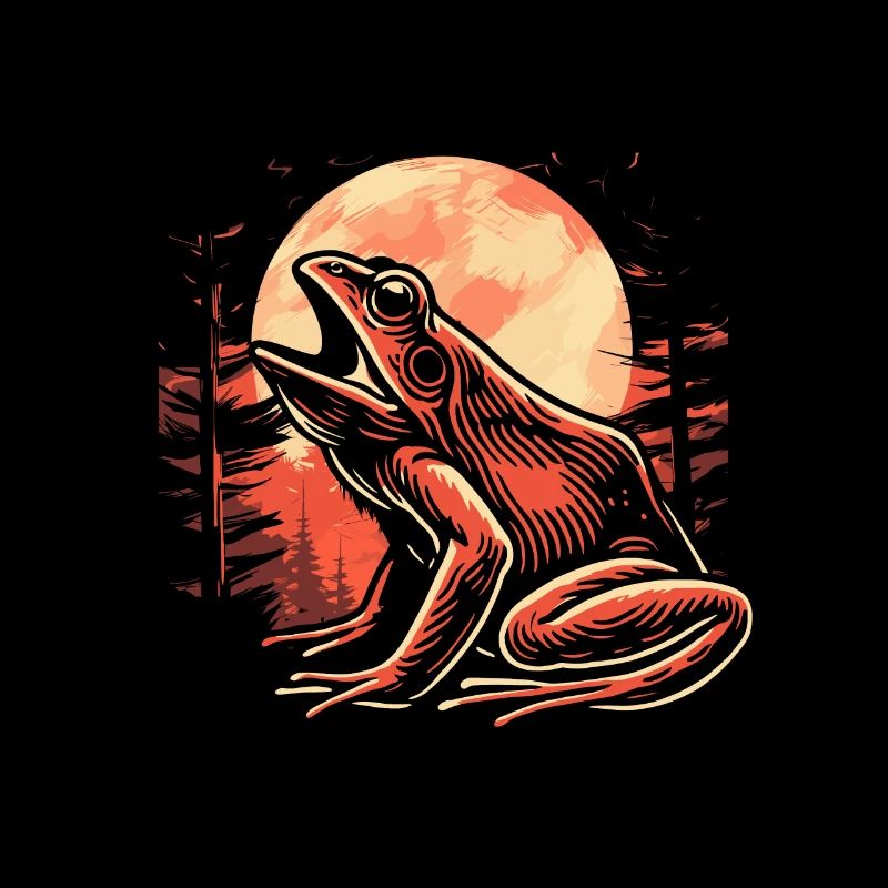 Frog Toad Moon Howling