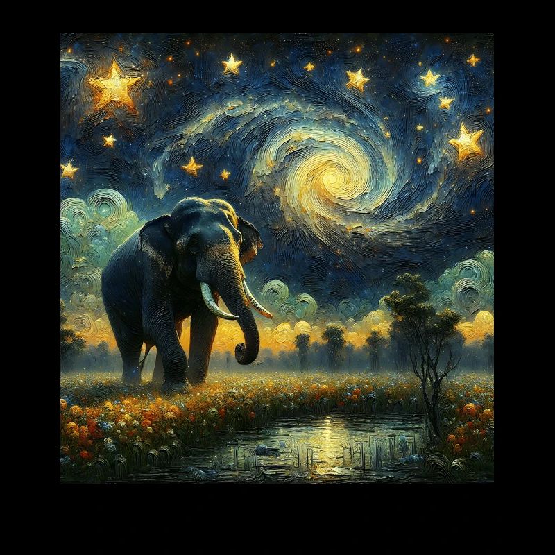 Sumatran Elefant Starry Night