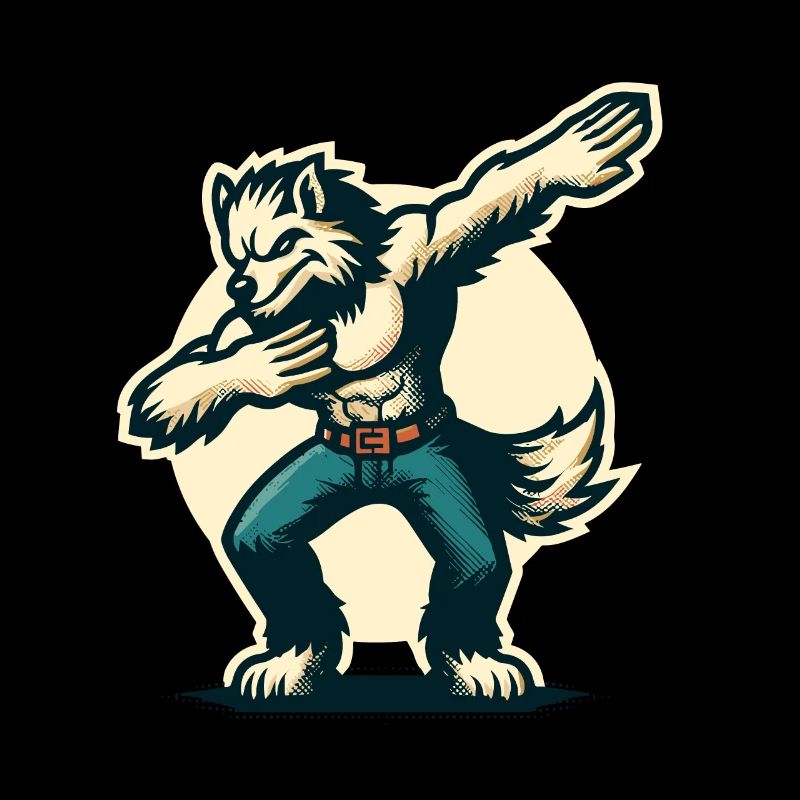 Dabbing Werewolf Funny Dabbing Design
