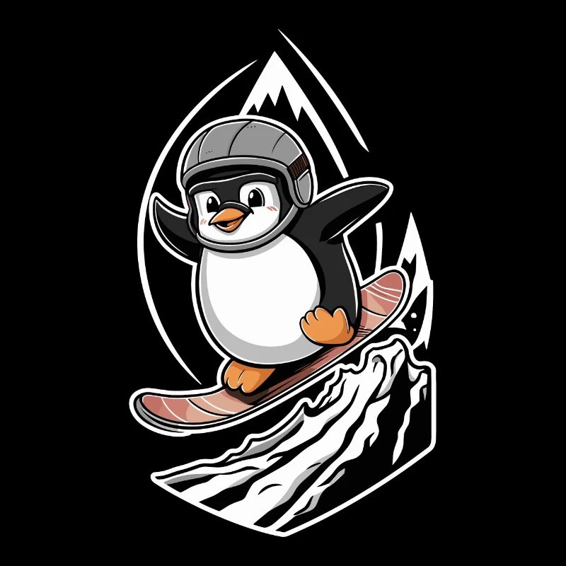 Pinguin Snowboard Abenteuer