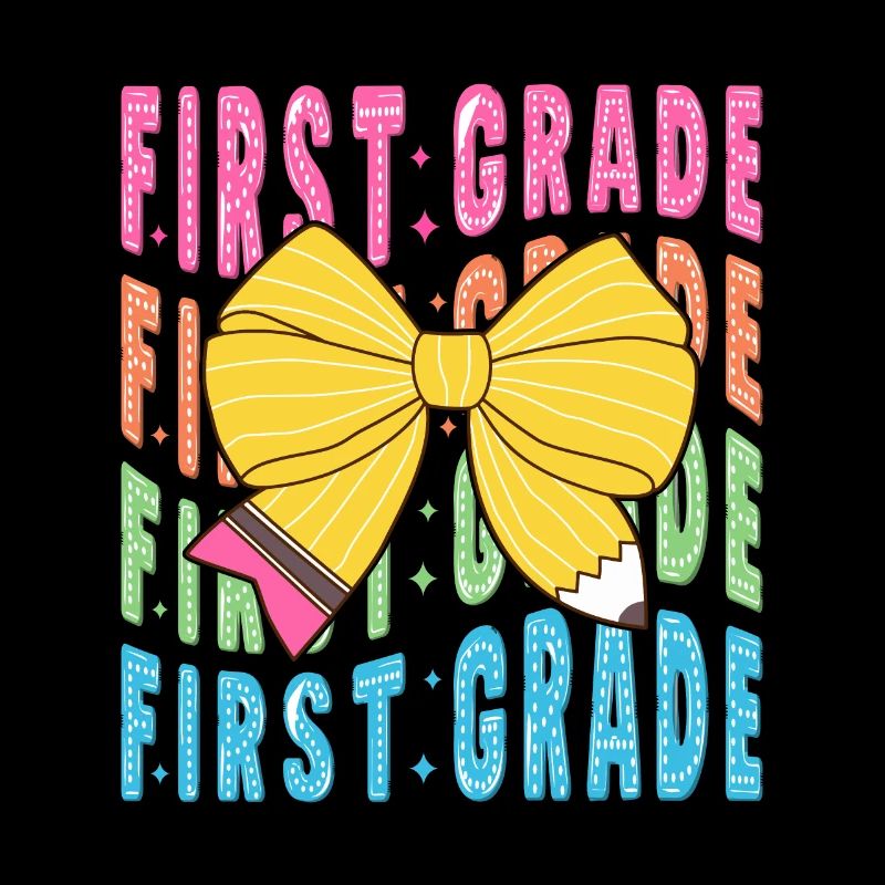 Retro Coquette 1st Grade Teacher Student Fun Backh