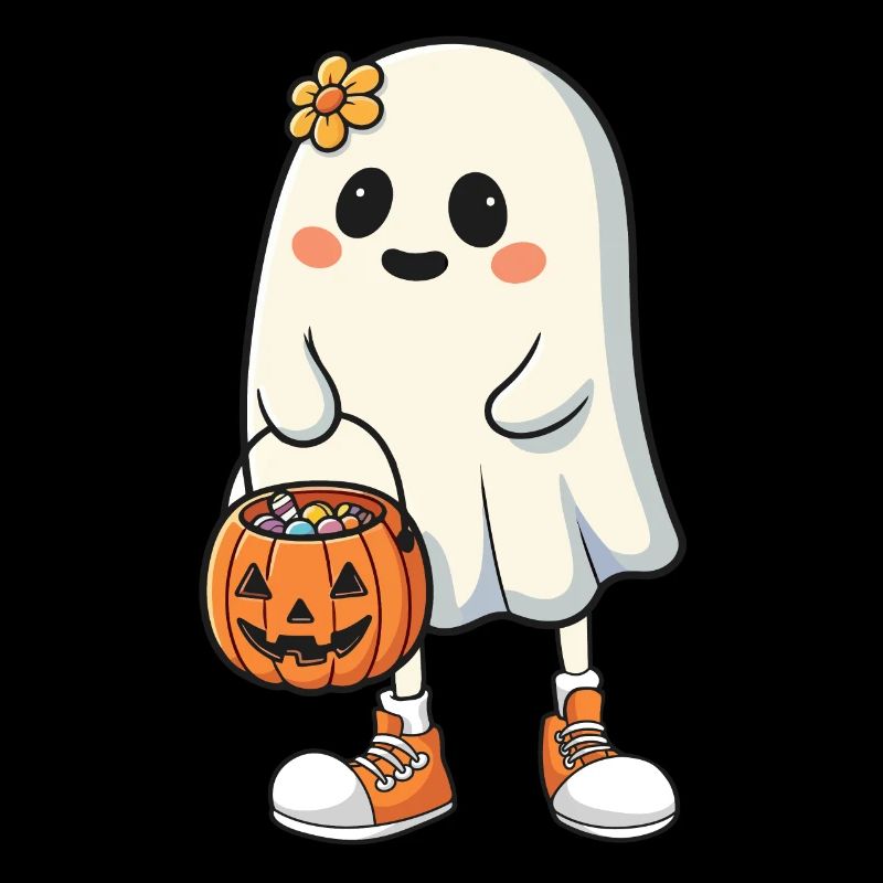 Cute ghost with sweets