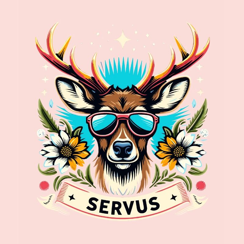 Bavaria Beer Tent Deer Servus Dialect Funny Cool