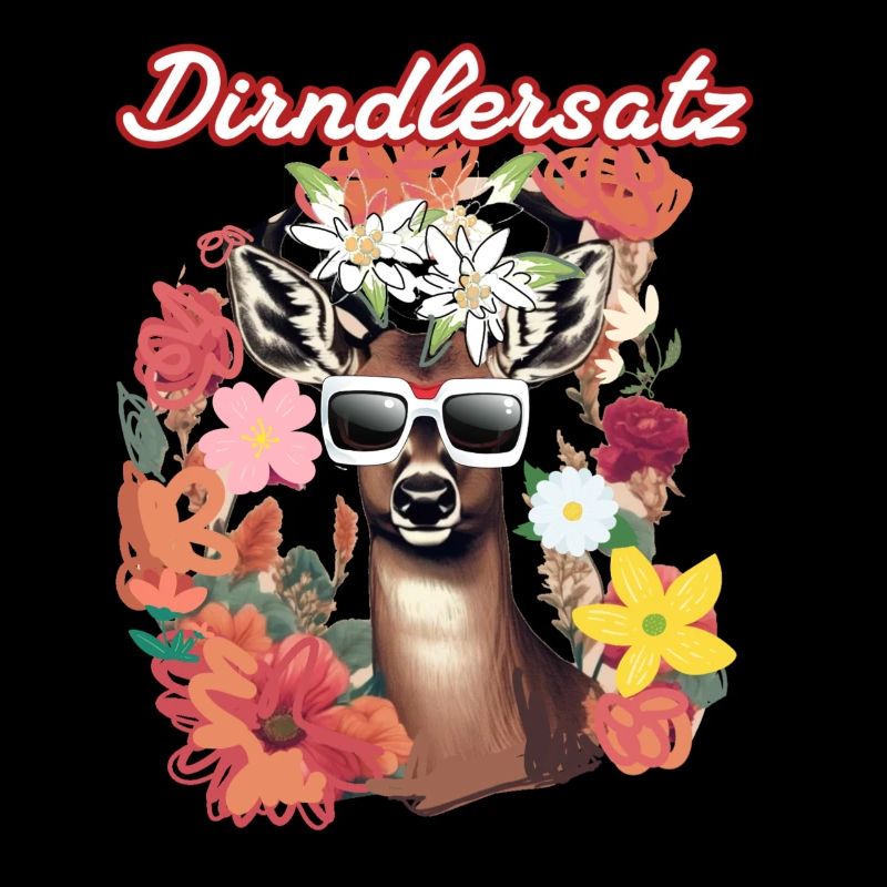 Dirndler set, deer, deer, flowers, edelweiss