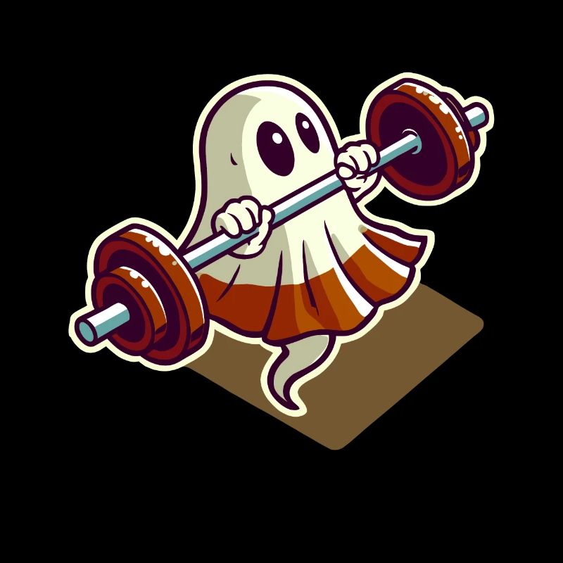 Bodybuilding Ghost Funny Gym Ghost