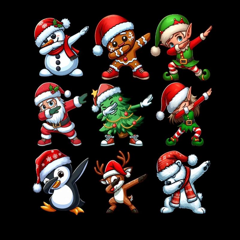 Dabbing Santa Elf Christmas Dance Squad Trendy