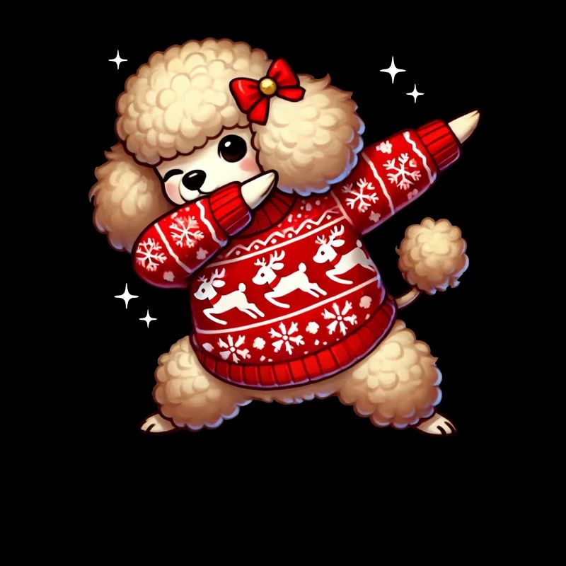 Noël caniche amant caniche moche