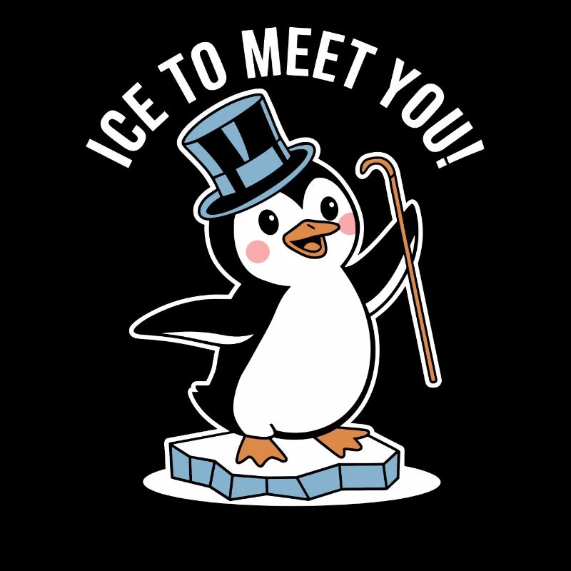 Pingouin avec chapeau haut de forme drôle