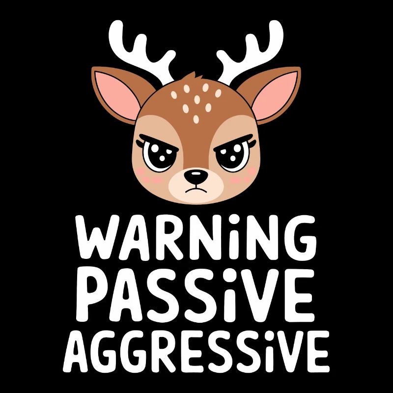 Warning Passive Aggressive Deer Cartoon