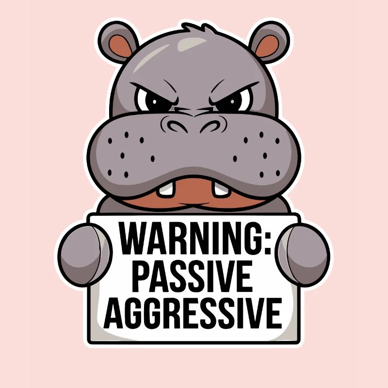 Warnung: Passiv Aggressiv Nilpferd