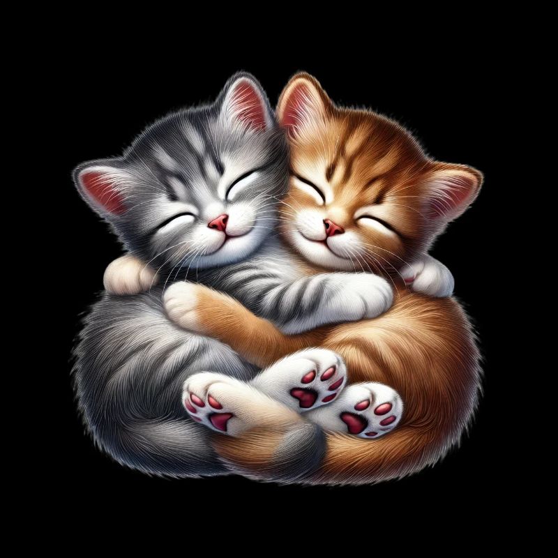 Deux chatons câlins dans une étreinte affectueuse