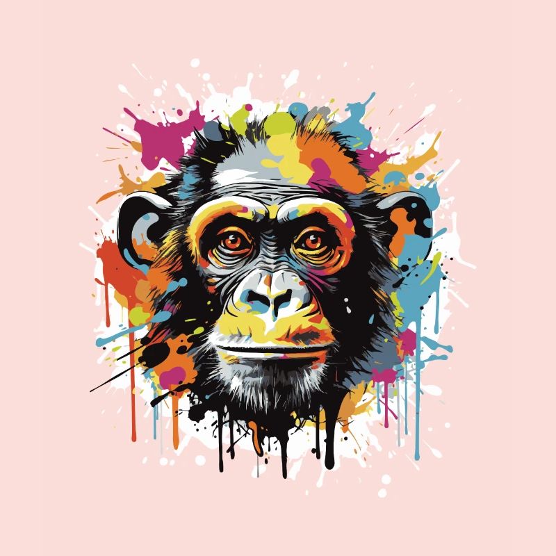 Monkey Head Portrait Pop Art