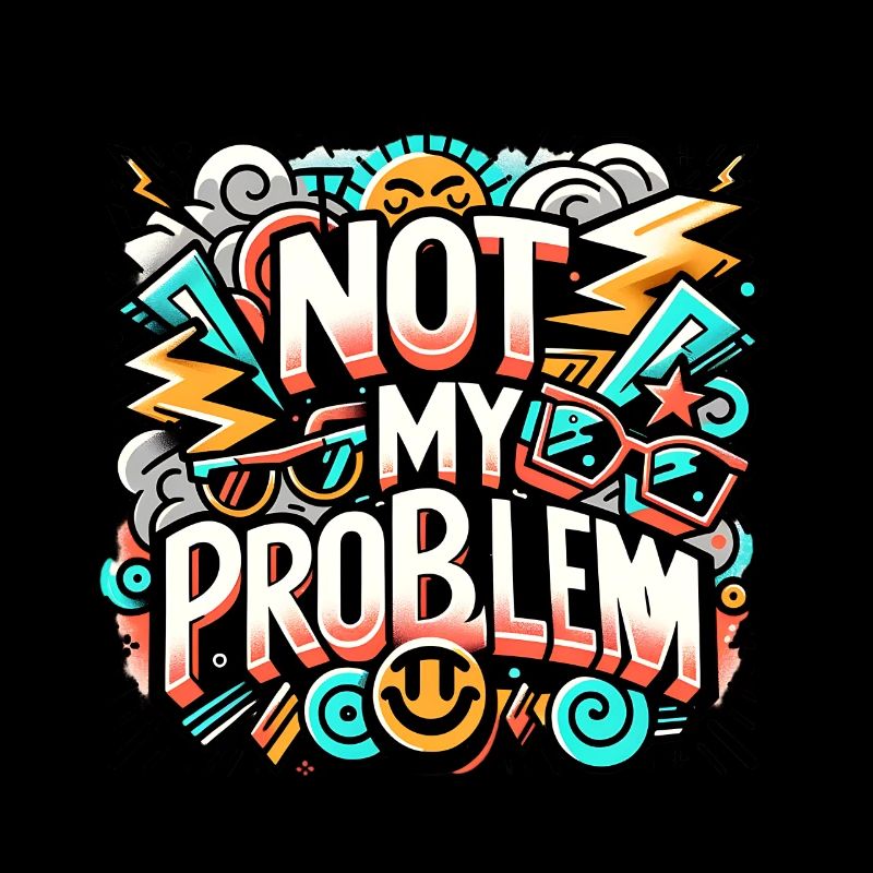 Not My Problem Cooles Design mit Sonnenbrille und