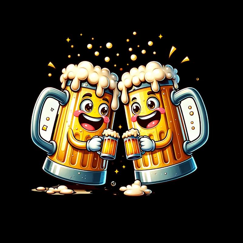 Des chopes de bière heureuses célèbrent ensemble