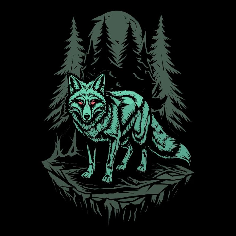 Mystischer Fuchs Im Dunklen Cottagecore Wald