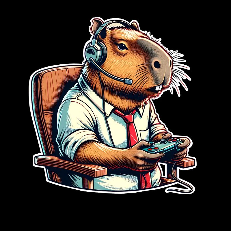 Capybara Gaming Nerd