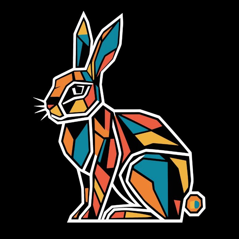 Lapin graphique géométrique d’animal de la ferme