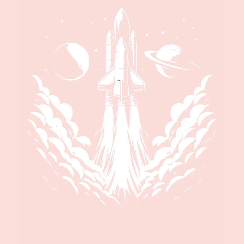 launching rocket, pixel art, outer space