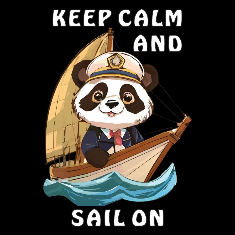 PANDABÄR SEGELBOOT KEEP CALM AND SAIL ON
