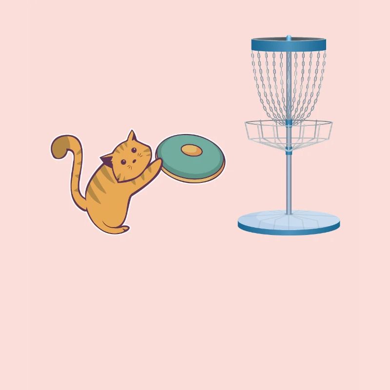 Chat qui joue au disc golf - Chat de disc golf