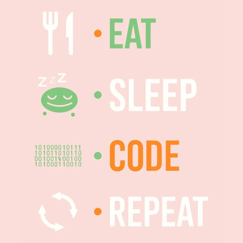 Eat, sleep, code, repeat.