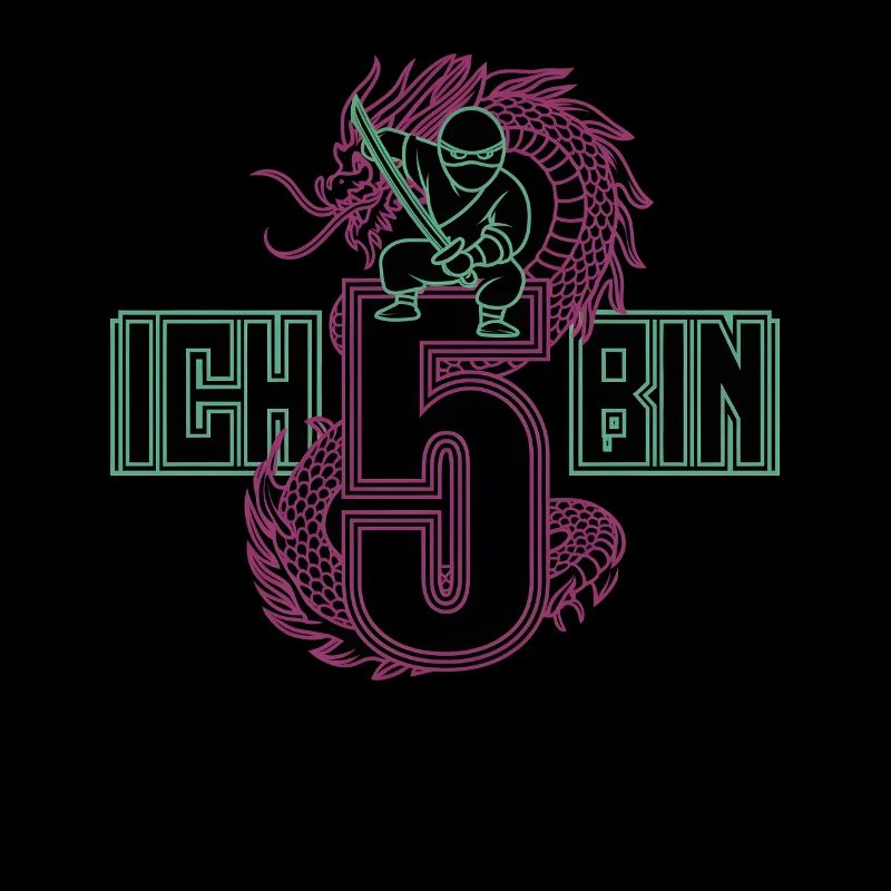 Ich Bin 5 Ninja Geburtstagsshirt