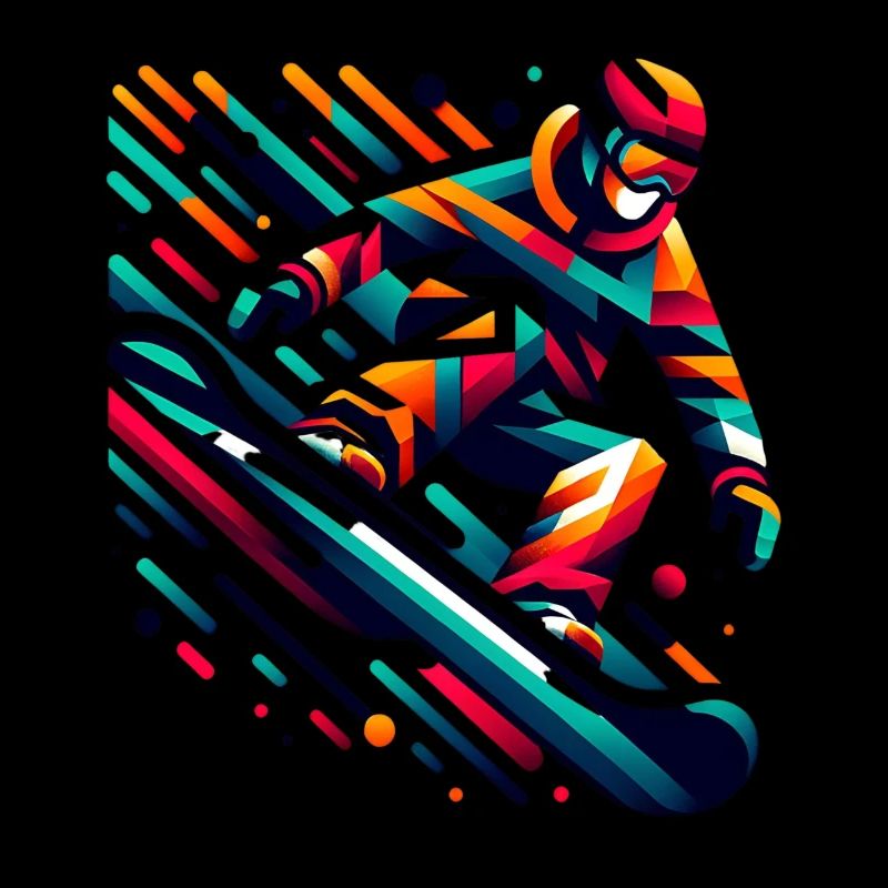 Snowboarder coloré dans le saut