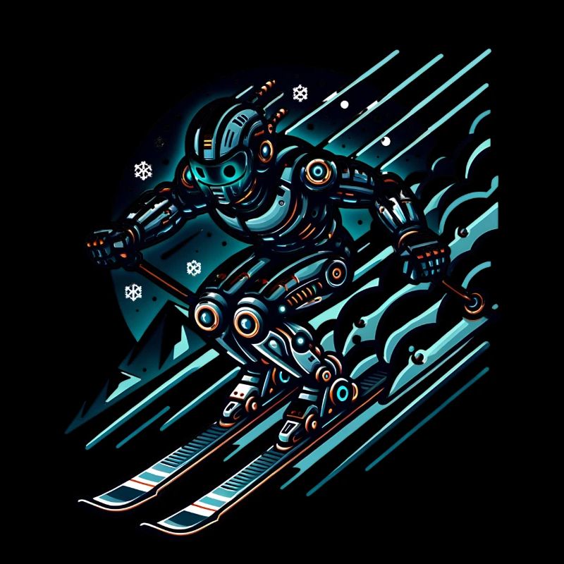 Futuristic Skier Robot Design