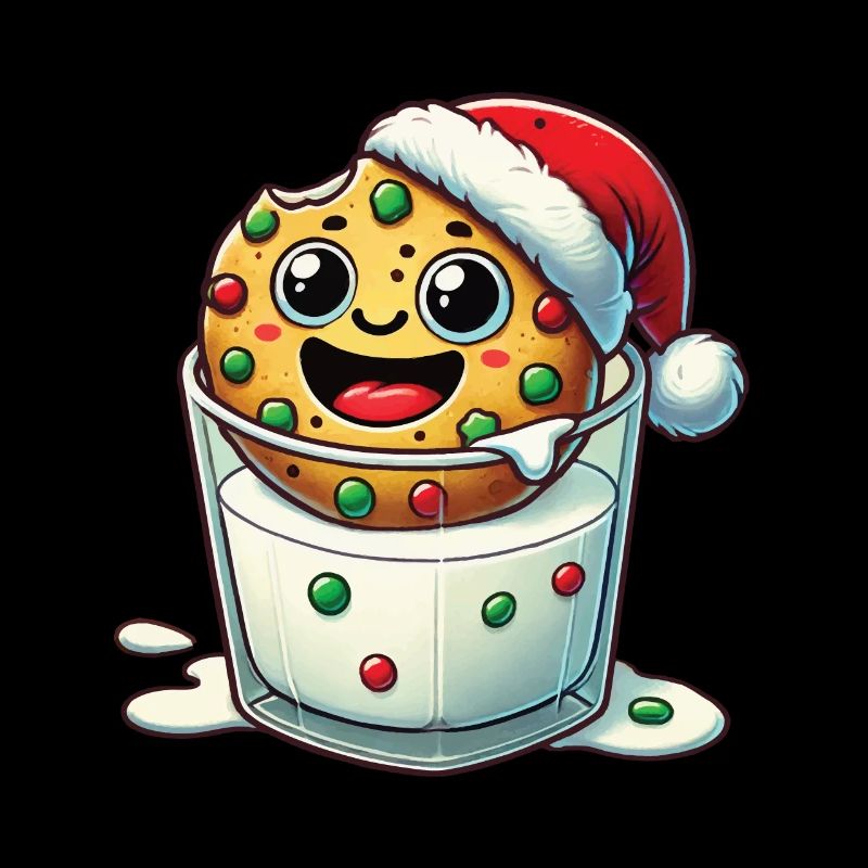 Biscuit joyeux avec chapeau de père Noël