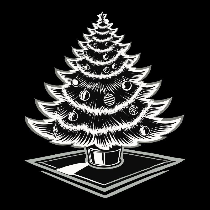 Christmas tree with baubles for festive