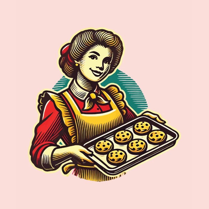 Boulanger nostalgique avec motif de biscuits