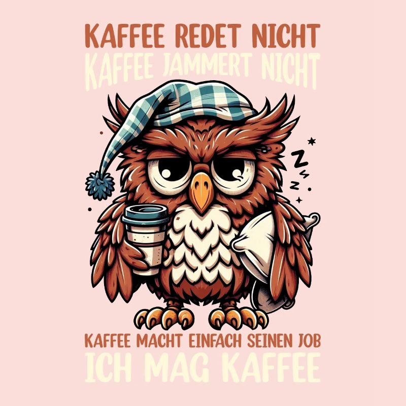 Coffee Doesn't Talk Owl Coffee Drinker Sarcasm
