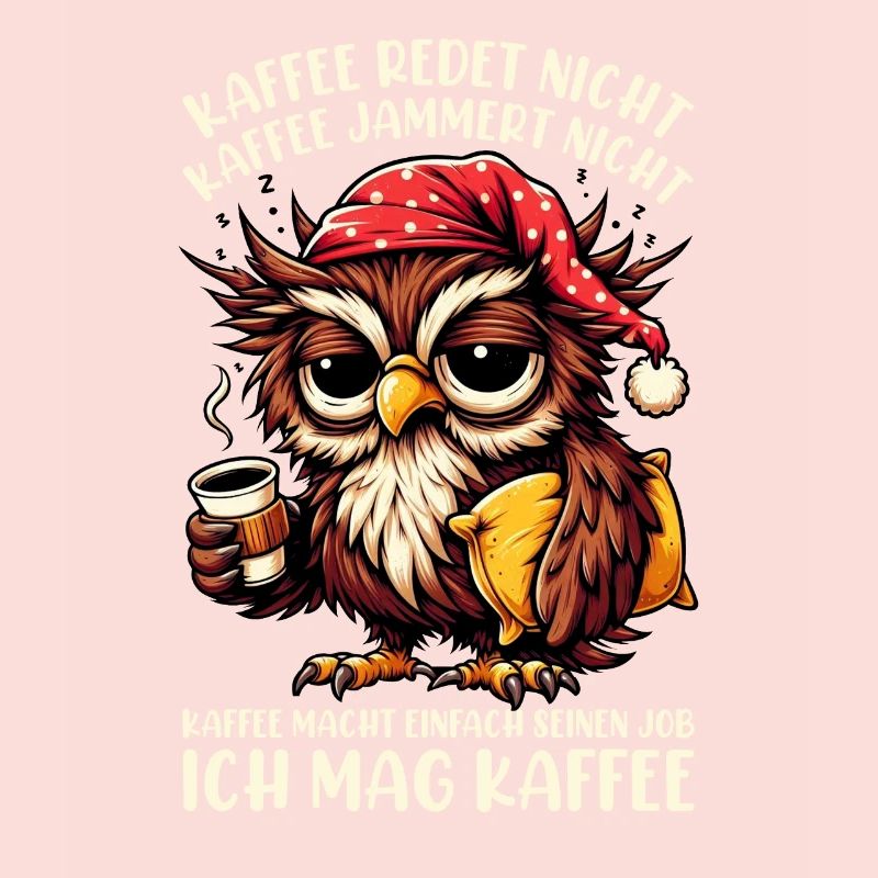 Coffee Doesn't Talk Owl Coffee Drinker Sarcasm