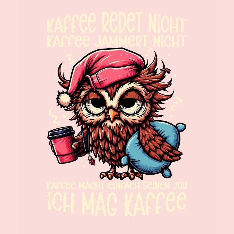 Coffee Doesn't Talk Owl Coffee Drinker Sarcasm