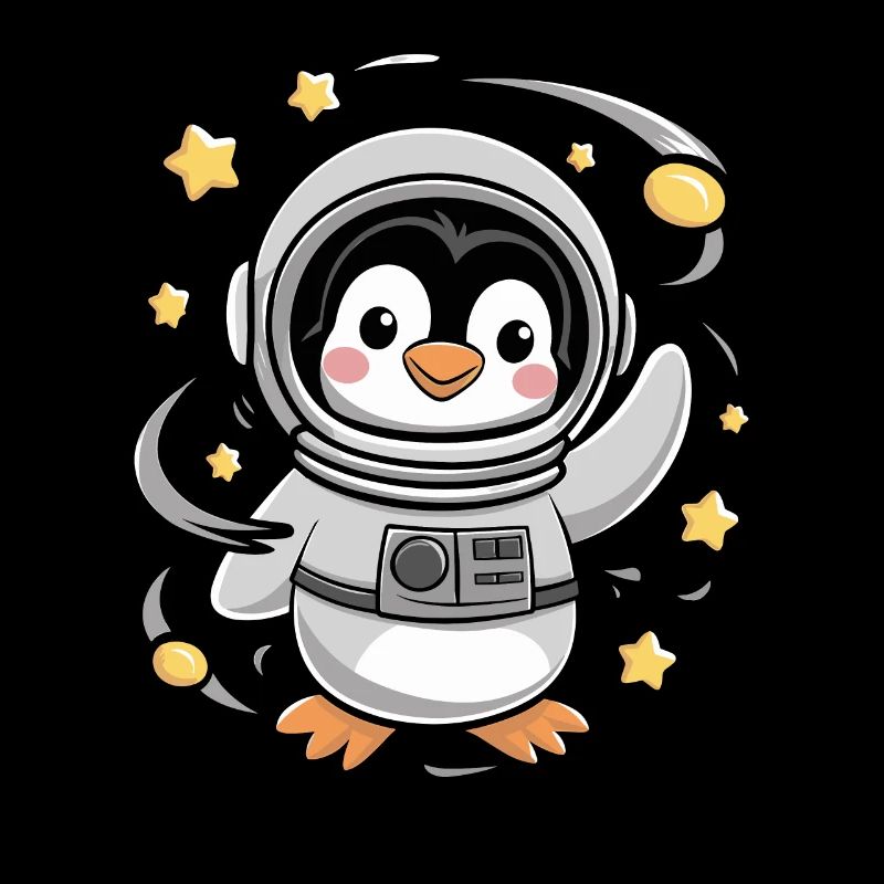Aventure d’astronaute pingouin dans l’espace