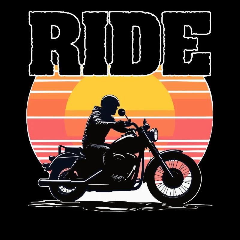 Ride Motorcycle, Silhouette Sunset