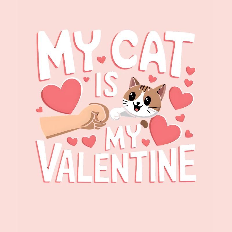 Célibataire & Chat Saint-Valentin Mon chat est mon valentin