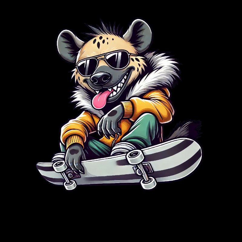Lustige Hyäne Skateboard Comic Stil