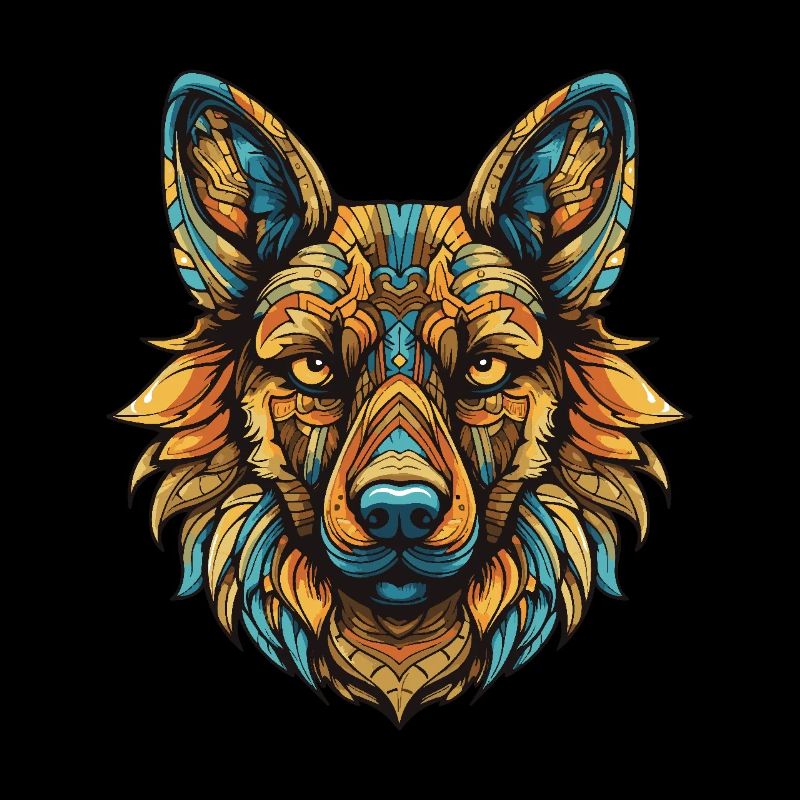 German Shepherd Dog Portrait Head
