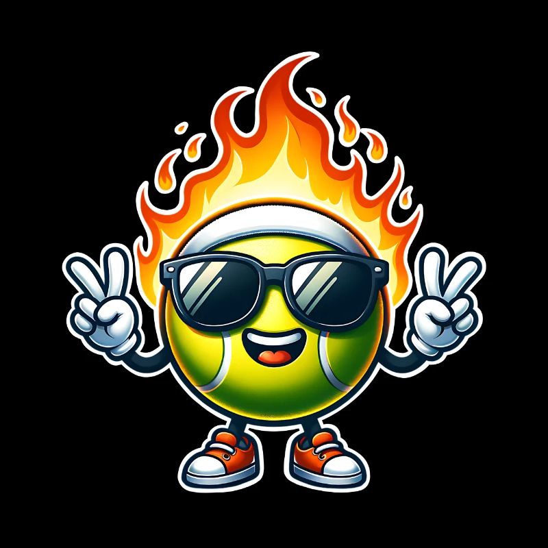 Flammes de boule de feu de tennis