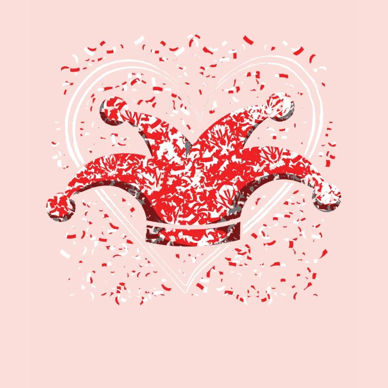 Carnaval Coeur Bouffon Cap Confettis Fun