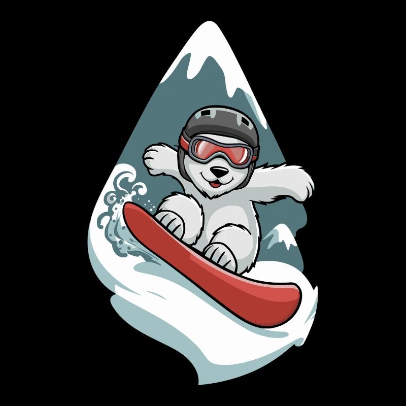 Schneebär auf Snowboard Abenteuer