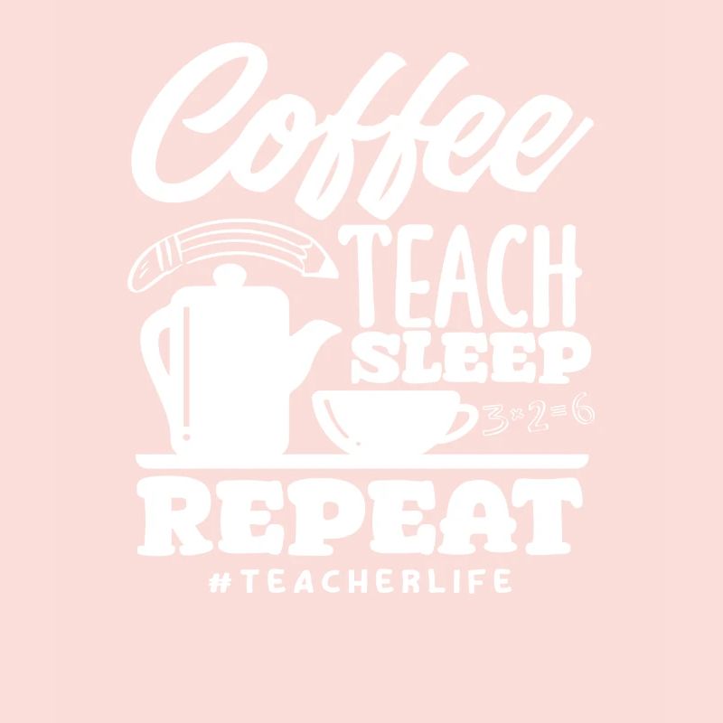 Enseignant de l’école primaire Café Enseigner Dormir Répéter